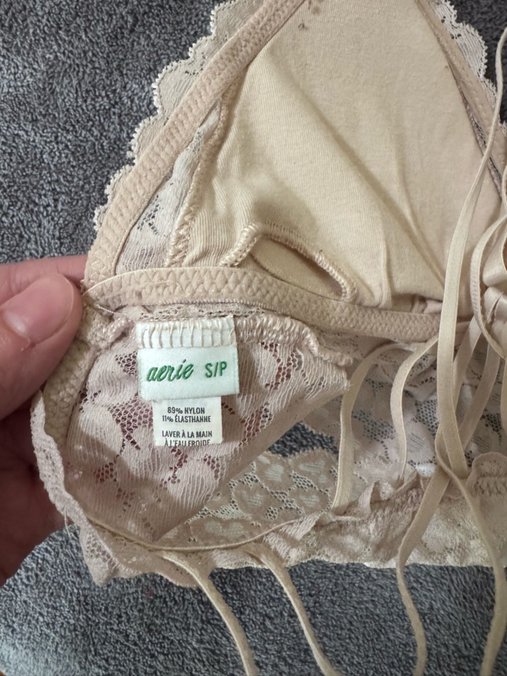 aerie Animal Lace Padded Strappy Bralette - Light Taupe - Picture 3 of 3